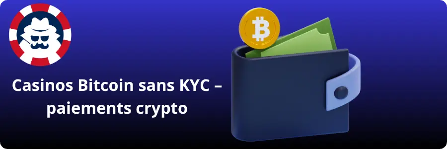 Portefeuille Bitcoin avec cryptomonnaies représentant les paiements casino sans KYC
